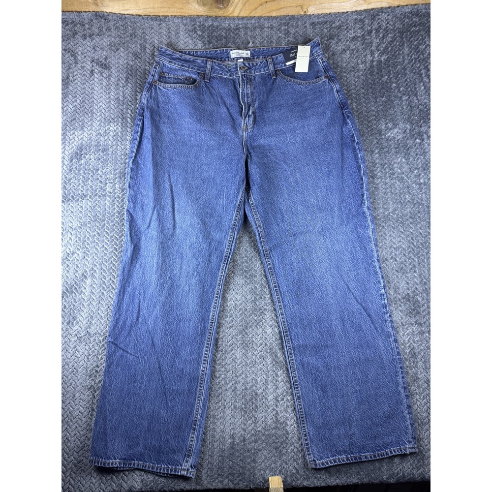 Abercrombie & Fitch Curve Love The Loose High Rise Jeans Womens 33 Blue Denim
